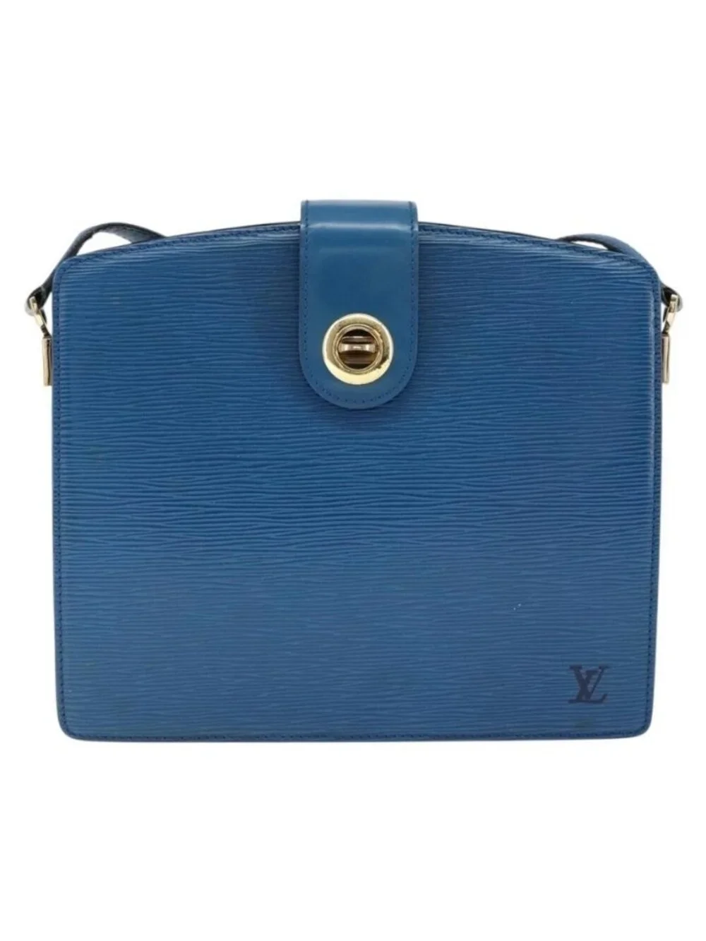 Authentic LOUIS VUITTON Epi Capuchin Shoulder Bag Blue M52345 LV